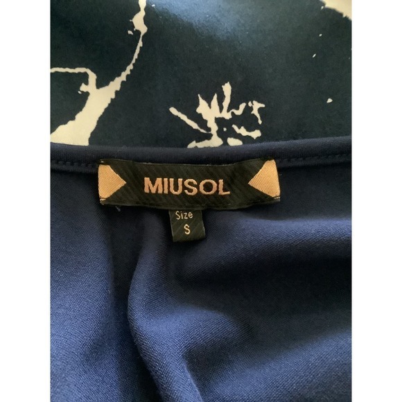 MIUSOL CLASSIC SLEEVELESS  NAVY BLUE AND WHITE FLORAL DRESS S - Picture 7 of 10